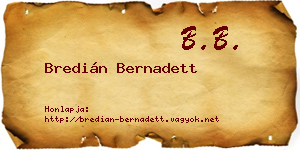 Bredián Bernadett névjegykártya